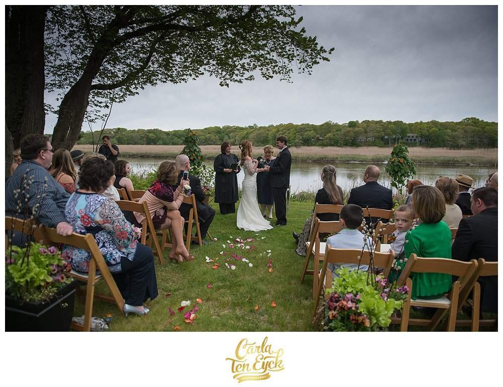 Wedding ceremony at Bee and Thistle Inn
