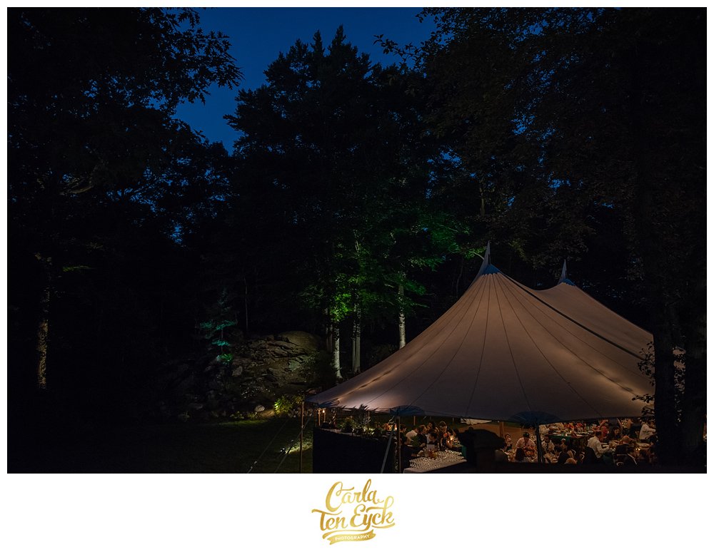 Nighttime wedding in Norwalk CT by Durkin Tents 