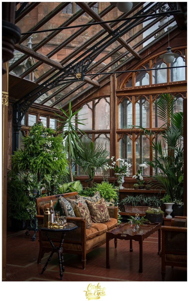 Greenhouse off the master bedroom at Mount Stuart Castle on the Isle of Bute Scotland