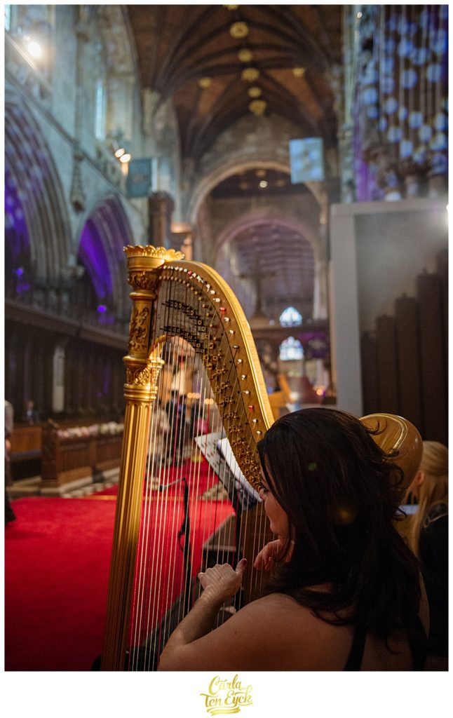 Harpist for a wedding in Selby Abbey Yorkshire UK