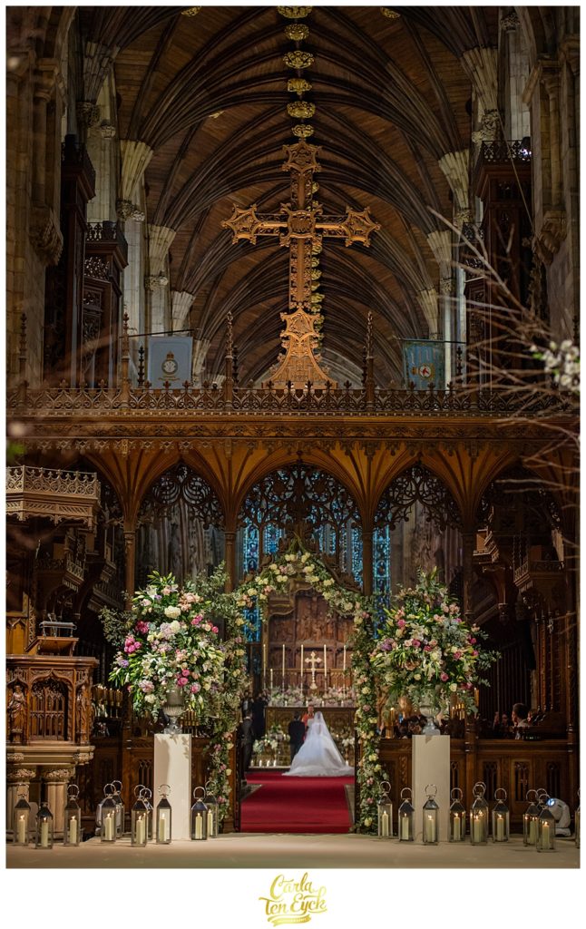 Wedding altar at Selby Abbey Yorkshire UK