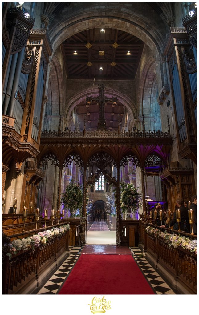 Wedding florals in Selby Abbey Yorkshire UK