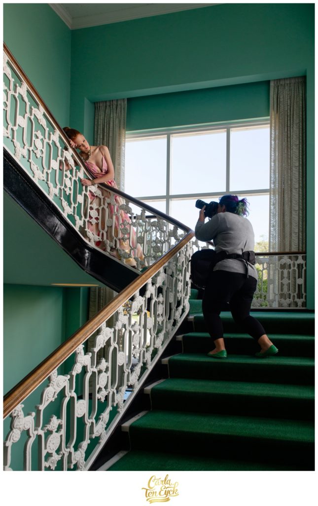 CT Photographer Carla Ten Eyck works at The Greenbrier in West Virginia photographing a model for her book