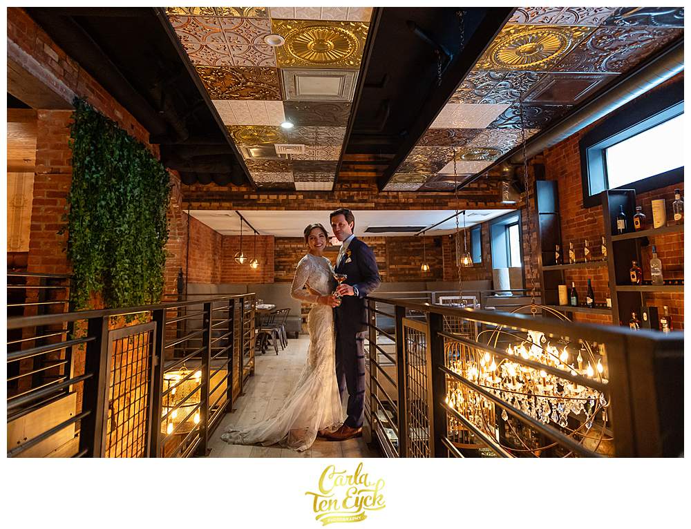 A bride and groom during their wedding at the Republic at The Linden in Hartford CT