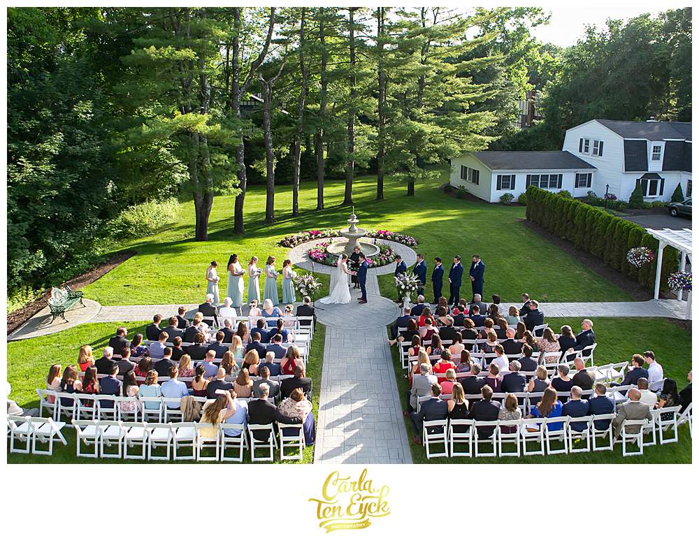 An entire wedding view of a ceremony at The Fox Hill in wedding in Brookfield CT