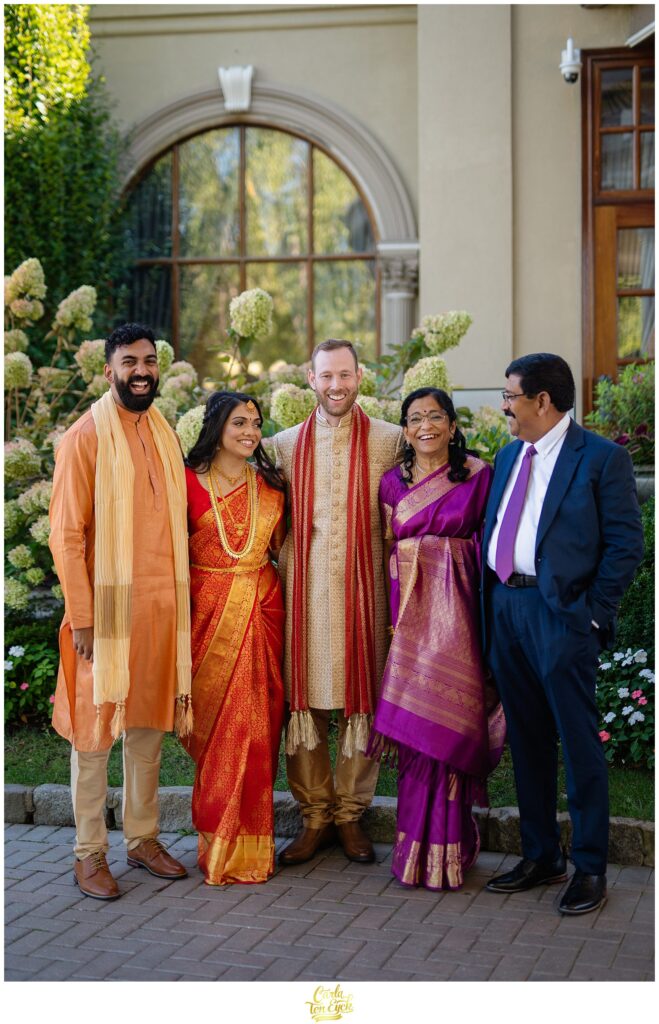 Family photos at a Hindu and Jewish wedding at the VIP Country Club in New Rochelle NY